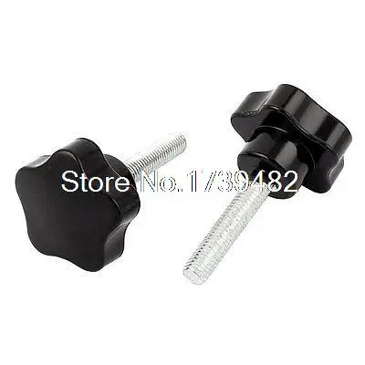 2 Pcs M8 x 40mm Male Thread 36mm Star Head Dia Screw On Type Clamping Knob | Обустройство дома