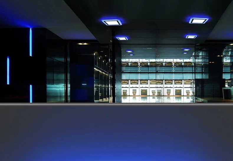 Ультратонкая светодиодная двухцветная лампа/круглая квадратная Встроенная