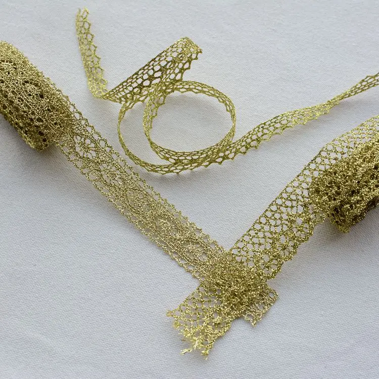 3 м Золотая вышитая кружевная отделка DIY свадебное платье костюм юбка кукольная одежда текстильная отделка кружевная лента аксессуары HY178
