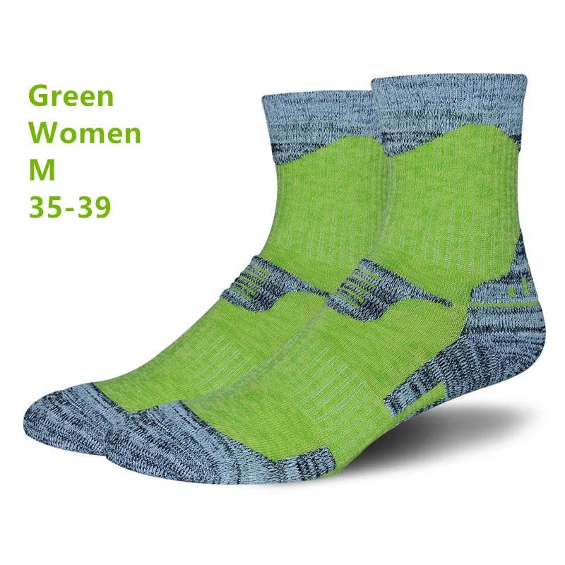 Women Green M R-BAO, 2 пар/лот, зимние теплые лыжные носки для мужчин и женщин, спортивные носки для сноубординга, Термо носки для велоспорта, треккинга, пешего туризма - Цвет: Women Green M