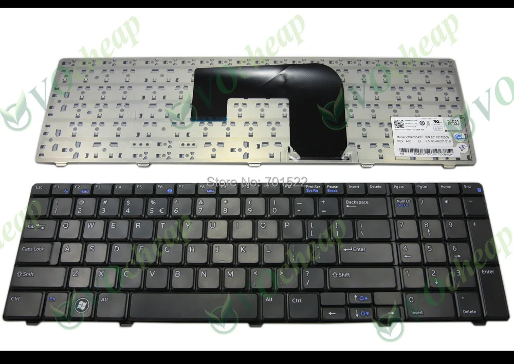 

Новая клавиатура для ноутбука Dell Vostro 3700 V3700 черная версия США-V104030AS1