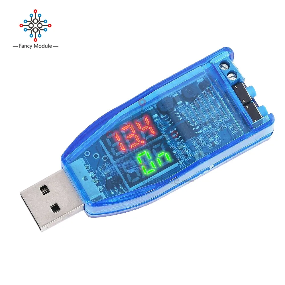 Двойной светодиодный цифровой дисплей DC-DC DC 5V to 1 2 V-24V USB Шаг вверх вниз повышающий
