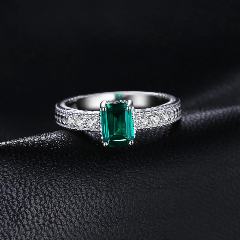 Jewelrypalace Изумрудный Cut 0.9ct Nano России имитация себе кольцо стерлингового серебра 925