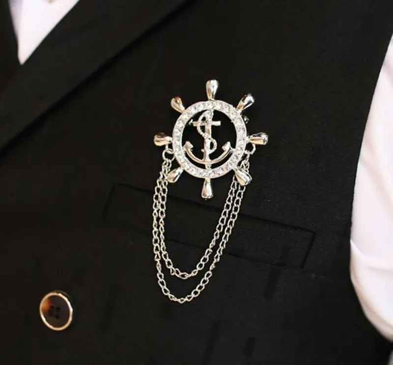 Bovvsky золотая металлическая Мужская классическая цепочка Женская Брошь Корсажная