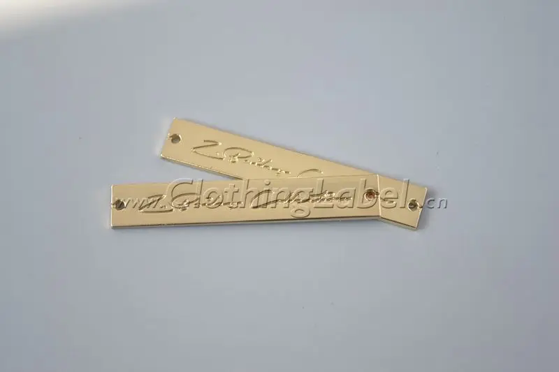 Металлические этикетки золотого цвета на заказ для сумок одежды обуви с