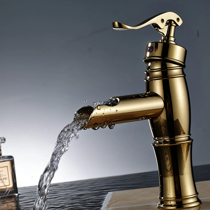 Uythner Chrome/Brushed Nickle/Black Bronze/Gold Faucet Deck Mount Basin Waterfall Hot&ampcold Bathroom | Обустройство дома