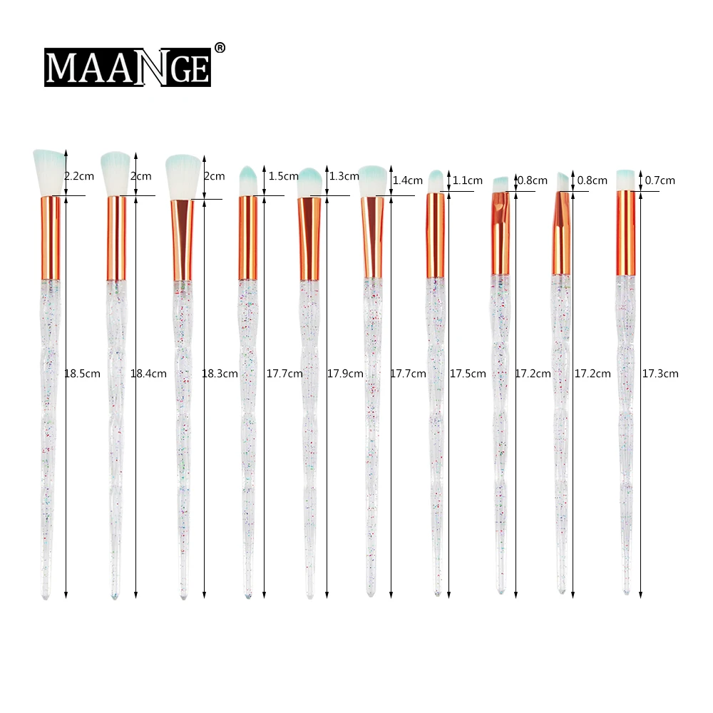

MAANGE 4/10Pcs New Diamond Makeup Brushes Set Women Foundation Powder Blush Eye shadow Lip Cosmetic Colorful for Make Up Tools