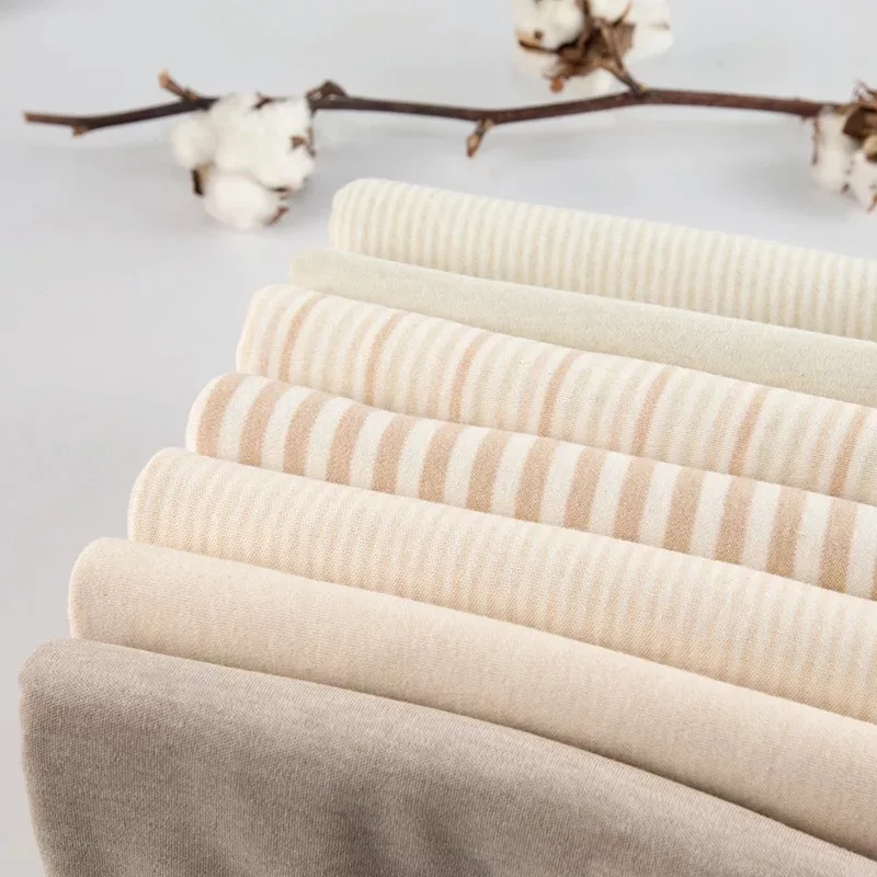 100 Meters Organic Knitted Fabric 100% Natural Cotton Stripe 160 cm Width 190 Grams Underwear Clothes Fabric Wholesale NC08
100 Meters Organic Knitted Fabric 100% Natural Cotton Stripe 160 cm Width 190 Grams Underwear Clothes Fabric Wholesale NC08