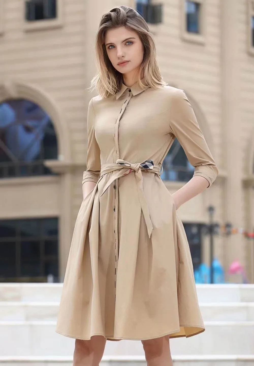Распродажа со скидкой весеннее и осеннее платье для женщин Vestido размера плюс для женщин высокого качества