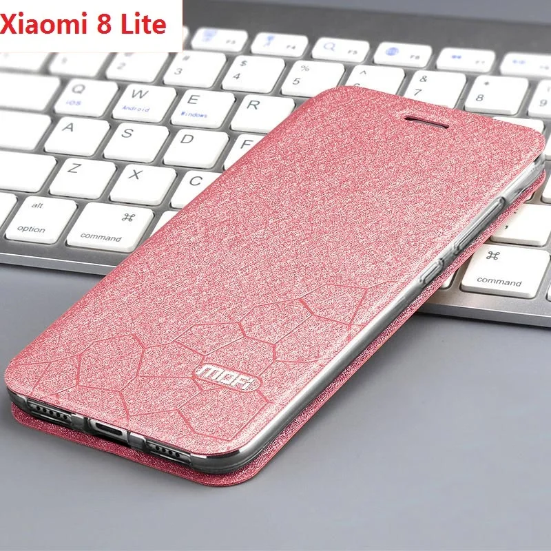Чехол для xiaomi 8 lite, кожаный флип-чехол, тонкий Чехол-книжка с подставкой, роскошный блестящий чехол 6,26 дюйма для xiaomi mi8 lite, чехол для Mi8 Lite