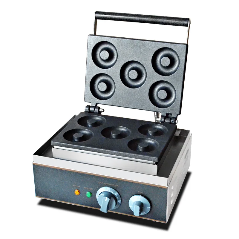 

110V 220V 5 шт антипригарный нож коммерческий Электрический пончик вафельница машина для выпечки пончиков с таймером для выпечки режим EU/AU/UK