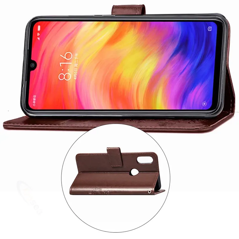 Роскошный чехол Qosea для Xiaomi Redmi Note 7 кожаный с переплетением защитный