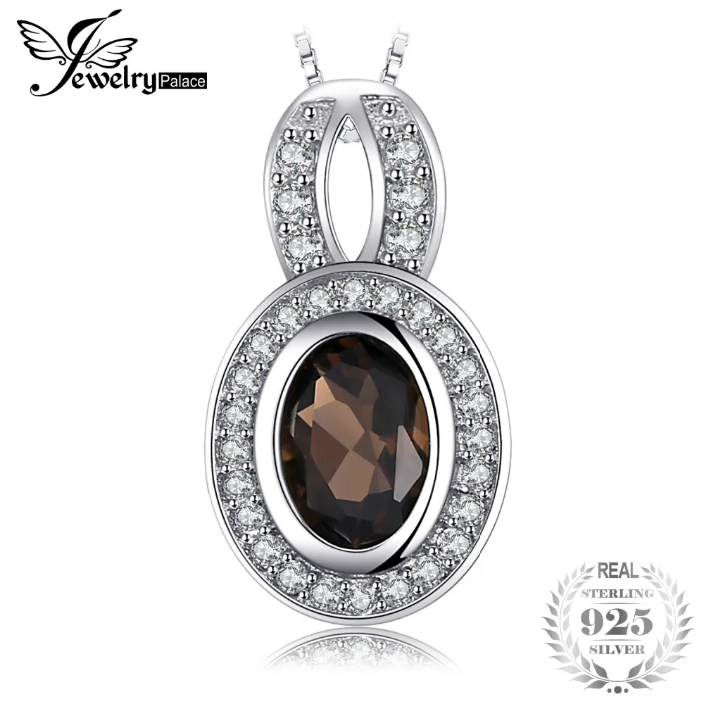 Jewelrypalace Luxry 0.97ct подлинной драгоценного камня дымчатый Quartzs кулон Цепочки и