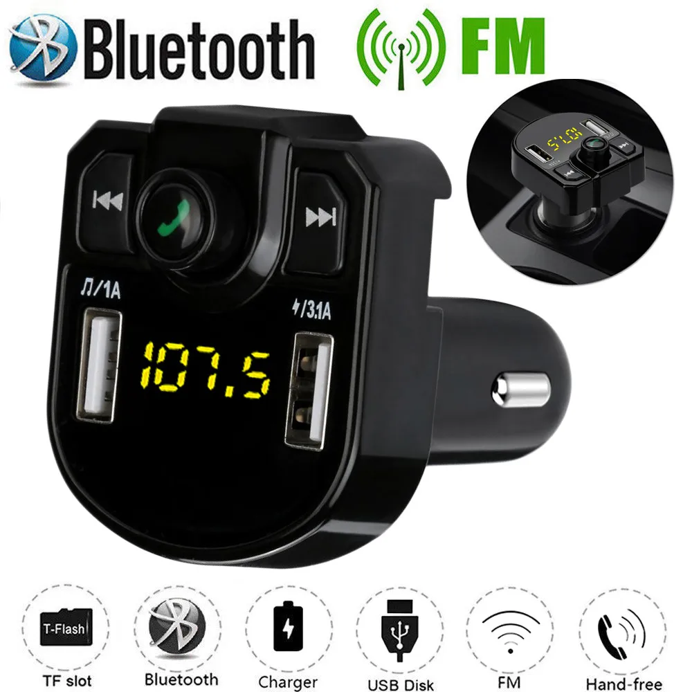 Rovtop автомобильный комплект громкой связи, беспроводной Bluetooth, fm-передатчик, ЖК-дисплей, Автомобильный MP3-плеер, USB зарядное устройство, fm-модулятор, автомобильные аксессуары