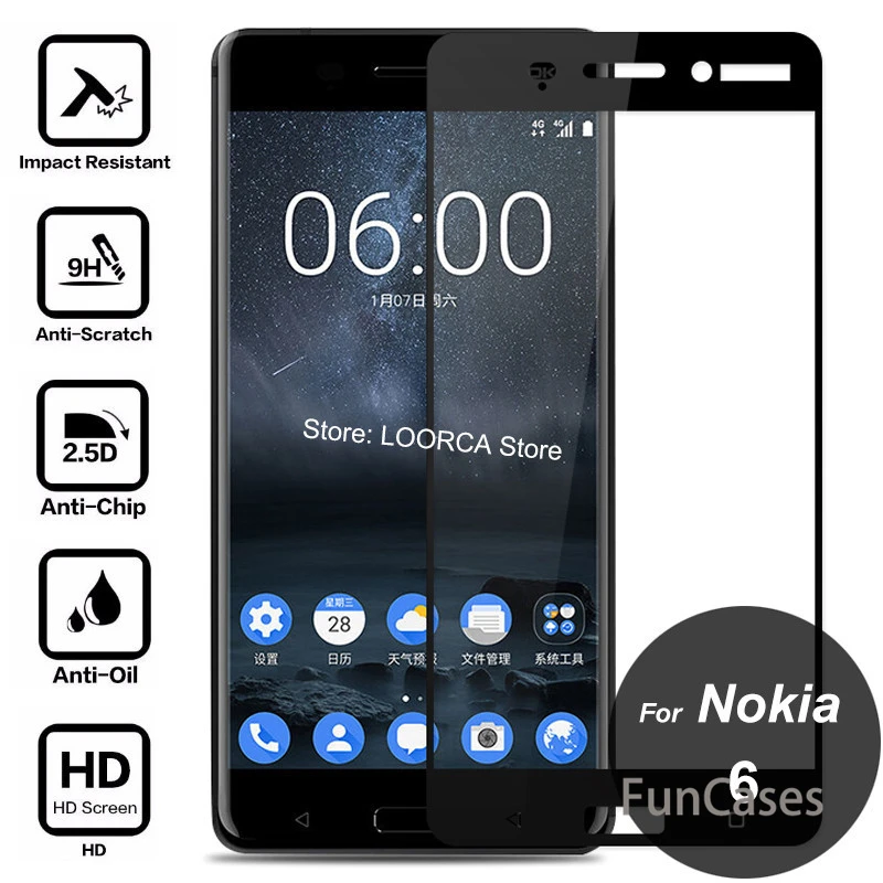 Закаленное Стекло для Nokia 6 полное покрытие чехол экрана 7 плюс 2 3 2018 фотокамеры
