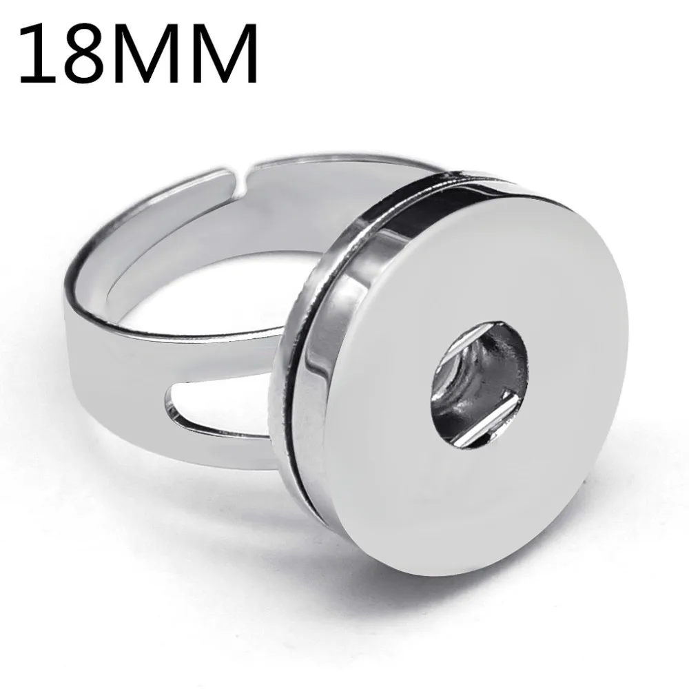 New fashion Simple Silver snap rings adjustable fit 12MM&18MM buttons DIY fittings wholesale | Украшения и аксессуары