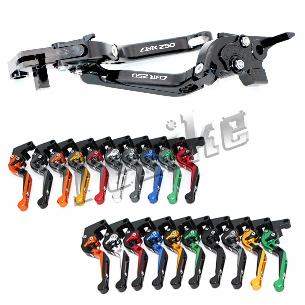 

CNC Brake Clutch Levers Motorcycle For Honda CBR 250 R ABS CBR250 2011-2013 Foldable Extendable Logo (CBR250)