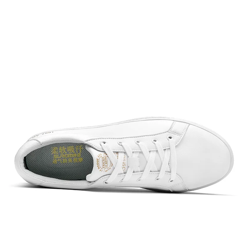 SUROM Men's Autumn Winter Sneakers Fashion Board Shoes Super Fiber Leather Krasovki White Color Brand Casual Laces Flats | Обувь