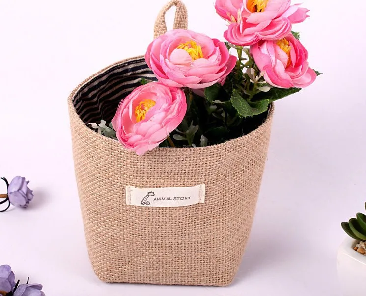 Джутовая корзина для свадебных торжеств с цветами джутовая сумки | Дом и сад