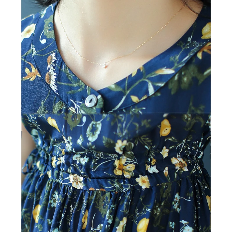 Темно синий китайский шелковое платье тутового цвета 2019 летние платья женские