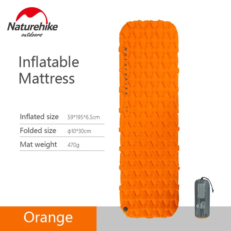 Orange Mat Naturehike надувной матрас складной походный коврик надувная кровать Одиночная надувная подушка сверхлегкий спальный коврик воздушный коврик NH19Z032-P - Цвет: Orange Mat