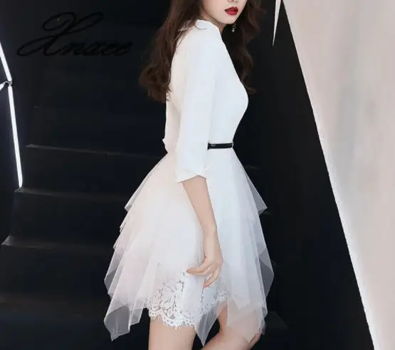 Банкетное белое платье для женщин новинка 2020 благородное приталенное в стиле