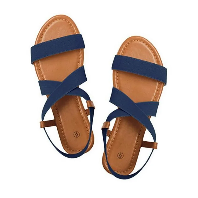Parkside Wind Rome Women Sandals Retro Casual Shoes Stretch Fabric Beach Sandalias Summer Flat With Shoes Woman XWA3207-45
