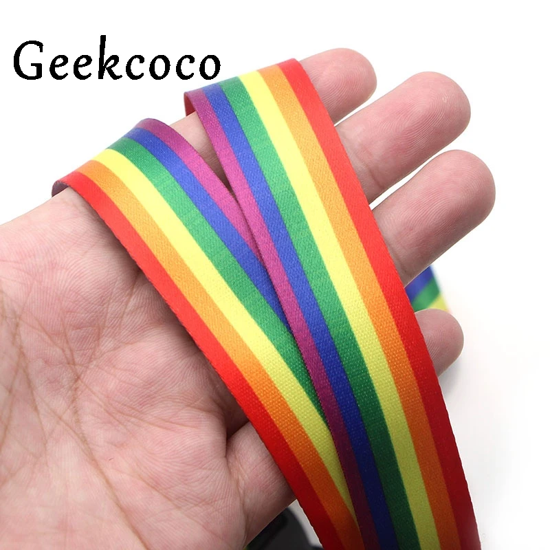 Homoсексуальность Радуга Красочные diy Брелоки для ключей для безопасности, защиты мобильного телефона USB ID держатель ключевой ремень шейный ремешок J0254