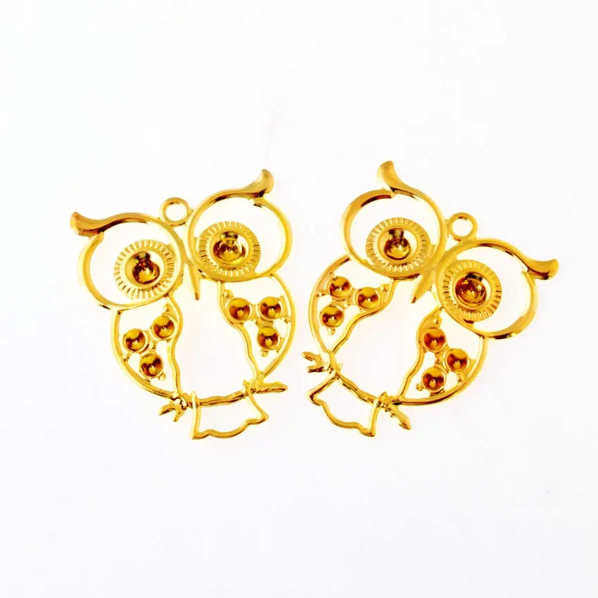 Бесплатная доставка 20 шт золотые тона филигранные Совы обертывания соединители