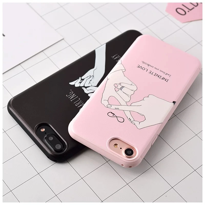 Пару розово-Клянемся Бесконечная любовь пара чехол для iPhone X Xs Max 8 7Plus 11 Pro XR