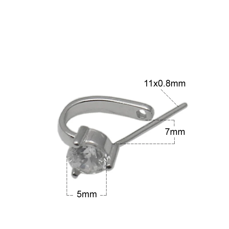 platina plated Beadsnice твердый Серебряный 925 кулон клип-пинч фурнитура ювелирный Соединитель Кулон застежки на ожерелье для изготовления подвесок ID34628 - Цвет: platina plated