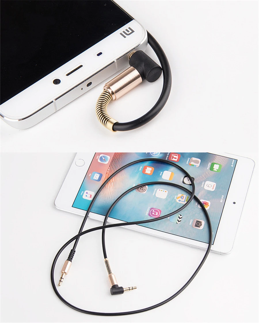 3.5mm Jack Audio Bend L Cable 3.5 Male to Car Aux Auxiliary Plug Cord Supports Phone PC |