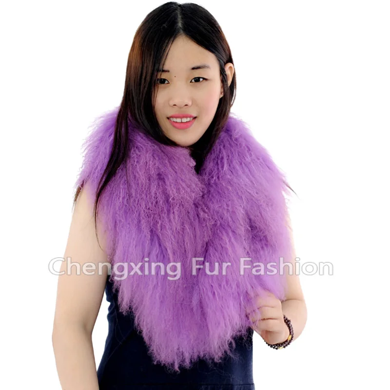Free Shipping CX-A-52J Women Winter Collar Wholesale Real Mongolian Lamb Fur Scarf |