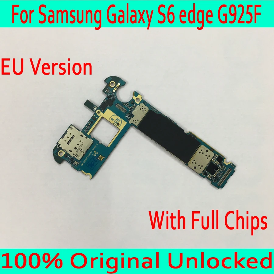 Европейская версия для samsung Galaxy S6 edge G925F материнская плата с полным чипом, 32 ГБ оригинальная разблокированная материнская плата для samsung S6 G925F
