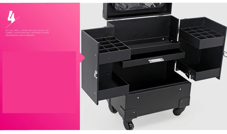 women necessaire makeup box professional Cosmetic luggage bag makeup trolley case large capacity