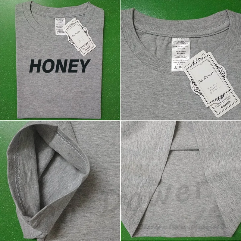 Женская футболка с надписью HONEY белая в стиле Харадзюку коротким рукавом и
