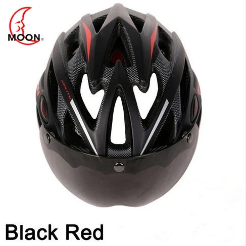 speed red 1 lens Moon 3 объектив велосипедный шлем гоночный велосипед защитный шлем с магнитными очками Сверхлегкий в форме дорожный велосипедный шлем Casco Ciclismo - Цвет: speed red 1 lens