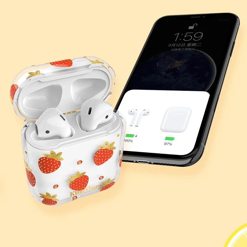 Оригинальный KINXBAR чехол с кристаллами для Airpods стразы Apple животное цветок элемент