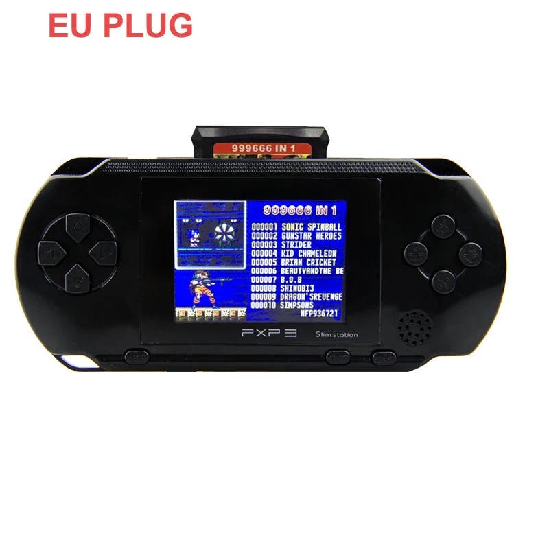 Black-EU Портативный 3 дюймов 16 бит PXP3 тонкий станция портативная игровая приставка в видеоплееры с 2 шт. карточная игра игровая консоль встроенный 150 футболки с принтами на тему классических игр - Цвет: Black-EU
