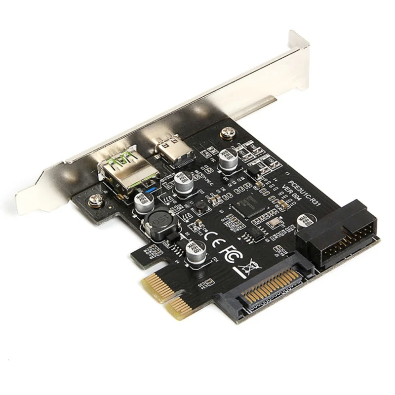 Плата PCI E 1x Express на USB3.1 Type C с двумя портами адаптер для быстрой зарядки ПК|Платы