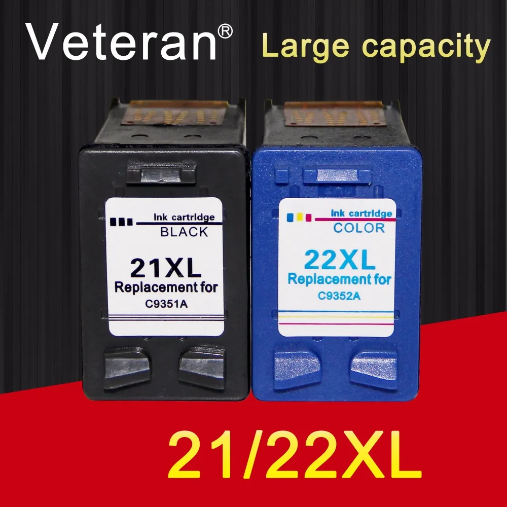 Чернильный картридж Veteran 21XL 22XL для принтера hp 21 22 Deskjet F2180 F2280 F4180 F380 380 D2300