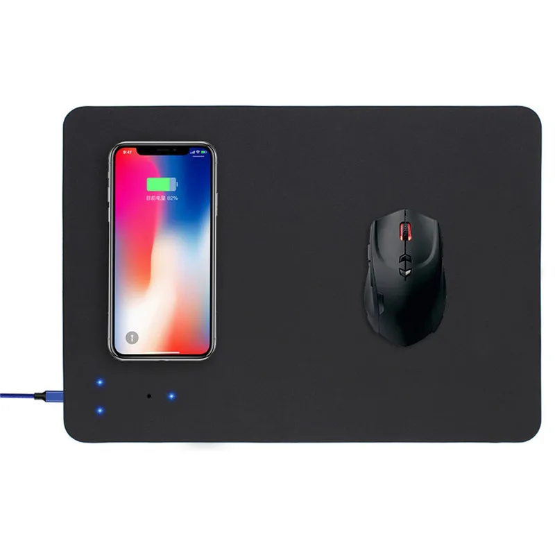 Black HIPERDEAL компьютерная периферийная игровая мышь коврик многоцветный Беспроводная зарядка USB мышь/мышь коврик для Iphone X/XR/XS ПК ноутбук - Цвет: Black