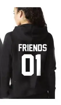 Friends 01 -- black Лучшие друзья толстовки с капюшоном Повседневная с длинным рукавом Подарок друзья черная модная одежда Tumblr лучший 01 толстовки Девушка Лучшие Друзья - Цвет: Friends 01 -- black