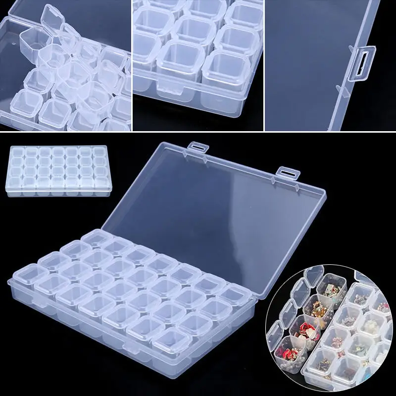 

Organize 28 Slots Adjustable Jewelry Storage Box Diamond Embroidery Craft Beads Diy Home Daimond Painting Tools