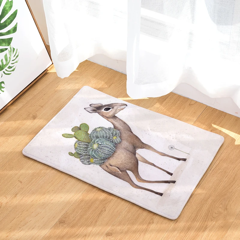 2017 Придверные коврики творческие милые с принтом растений для кухни ванной