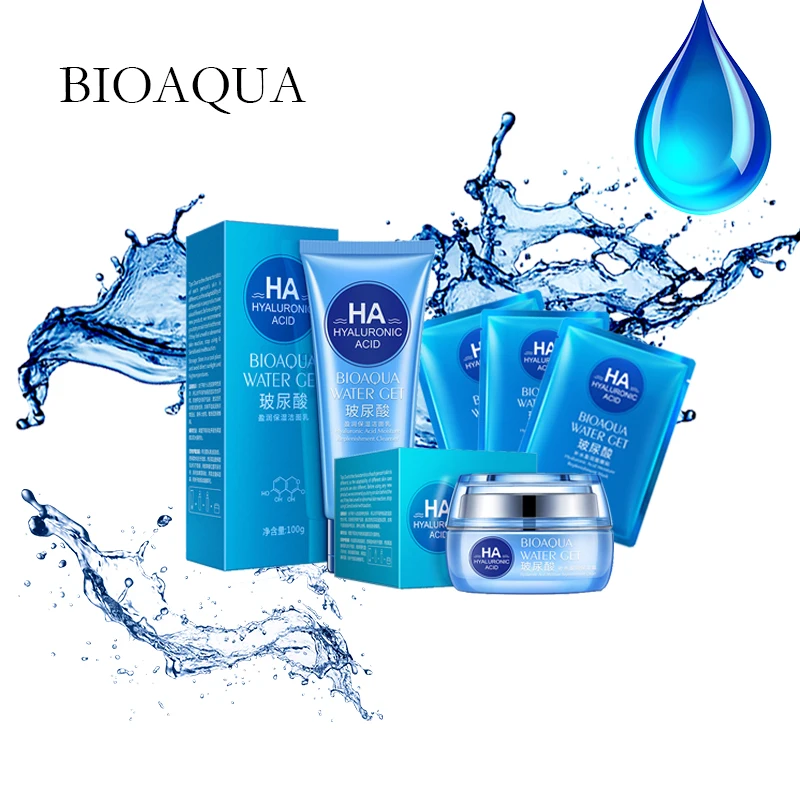 Bioaqua 3 маска для лица и гиалуроновая кислота крем для лица и очищающее средство для лица против морщин Антивозрастной уход за кожей продукт уход за кожей лица набор