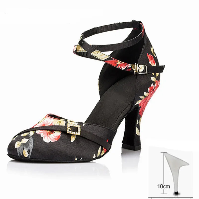 heel 10cm indoor Женские туфли для латинских танцев; Обувь для бальных танцев; женская обувь на мягкой подошве 8,5 см; Современные вечерние туфли для танцев на квадратном каблуке - Цвет: heel 10cm indoor