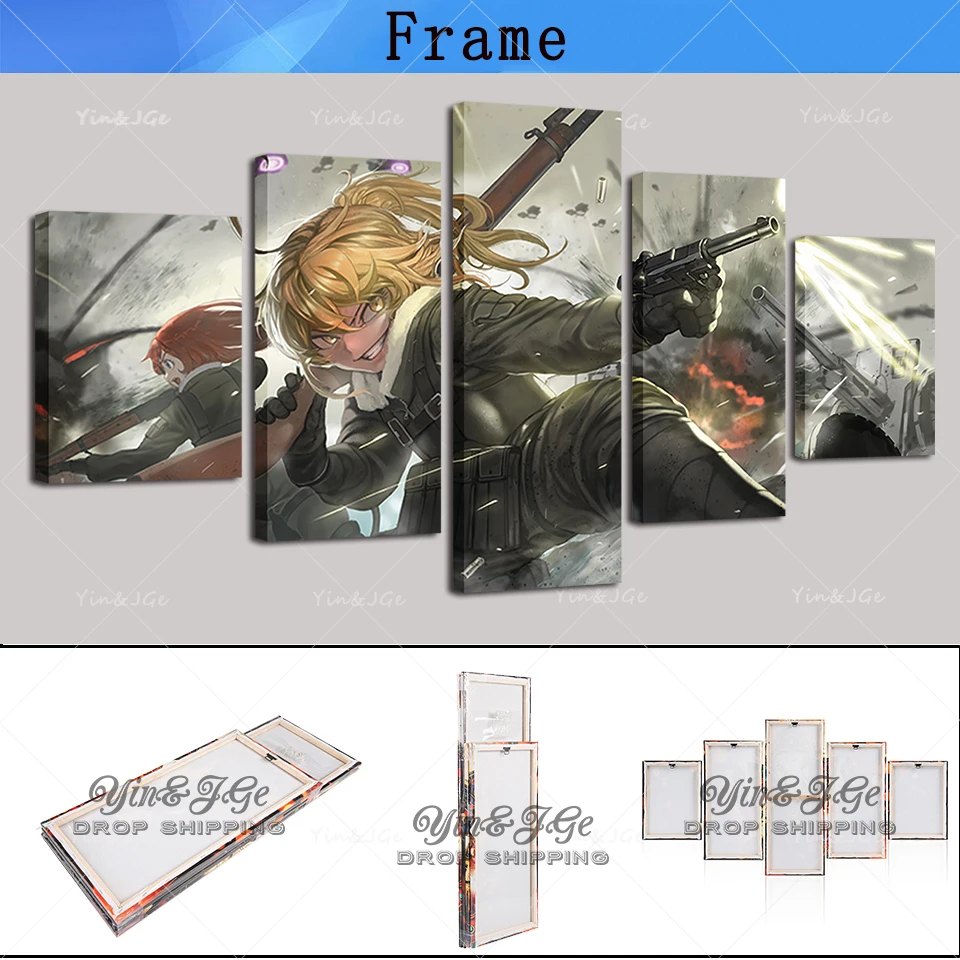 Настенная живопись на холсте 5 шт. Постер аниме Youjo Senki печатные картины