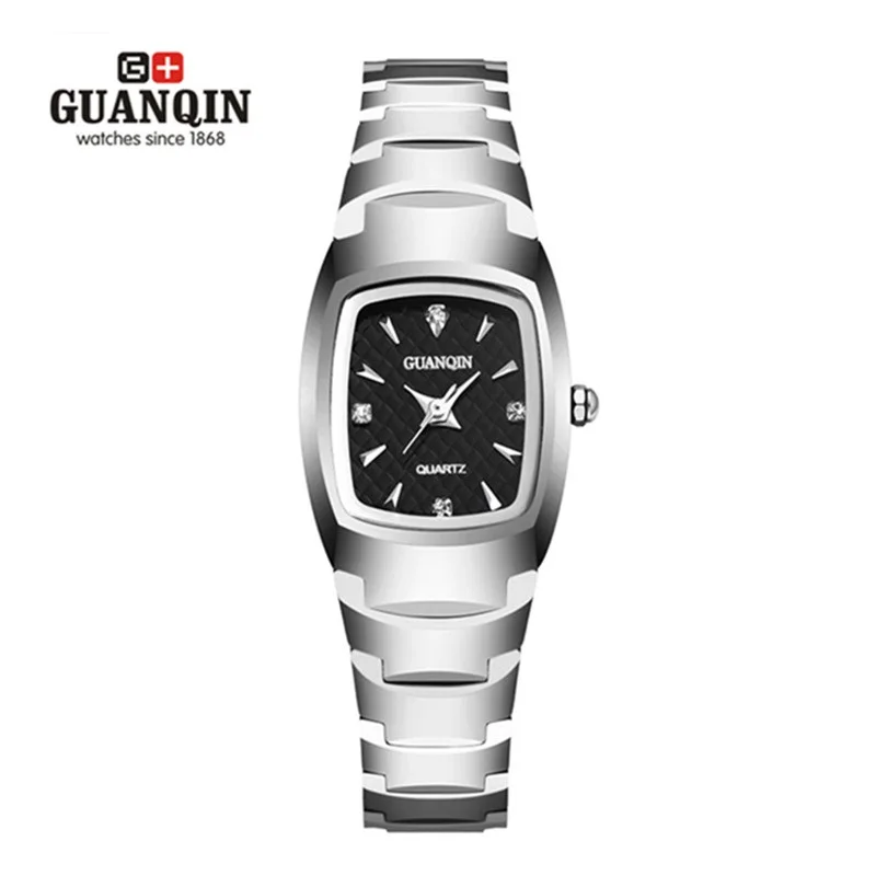 

Fashion Brand Square GUANQIN Watch Woman Tungsten Steel Female Rhinestone Quartz Watch Women Wristwatches Woman Clock Watch Sale