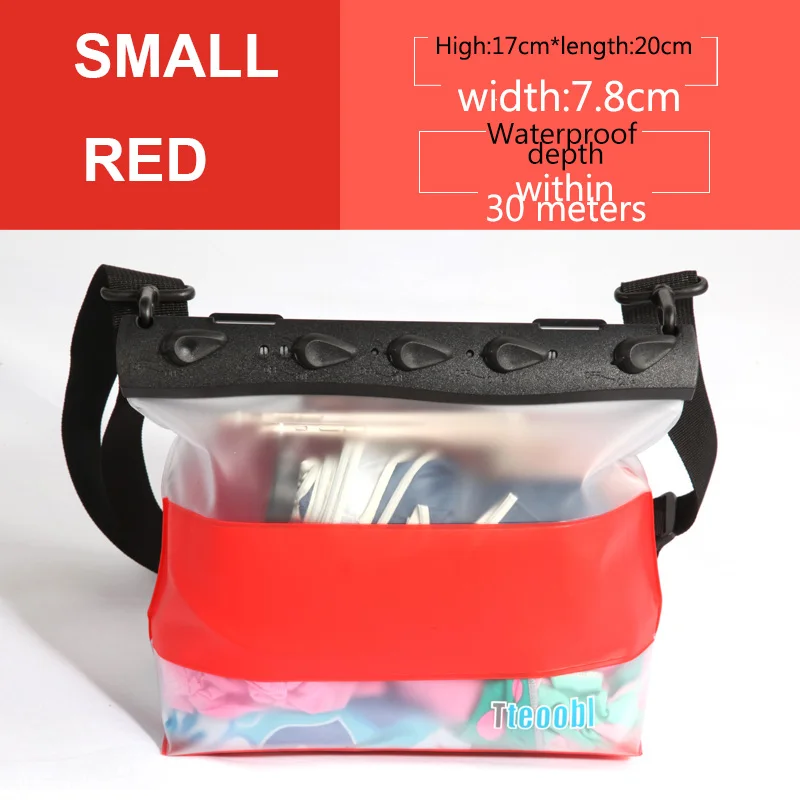 RED SMALL TteooBL 30 м ПВХ водонепроницаемая поясная сумка подводная Летняя Пляжная сумка прозрачные поясные сумки для серфинга маска для подводного плавания Дайвинг подводное плавание - Цвет: RED SMALL